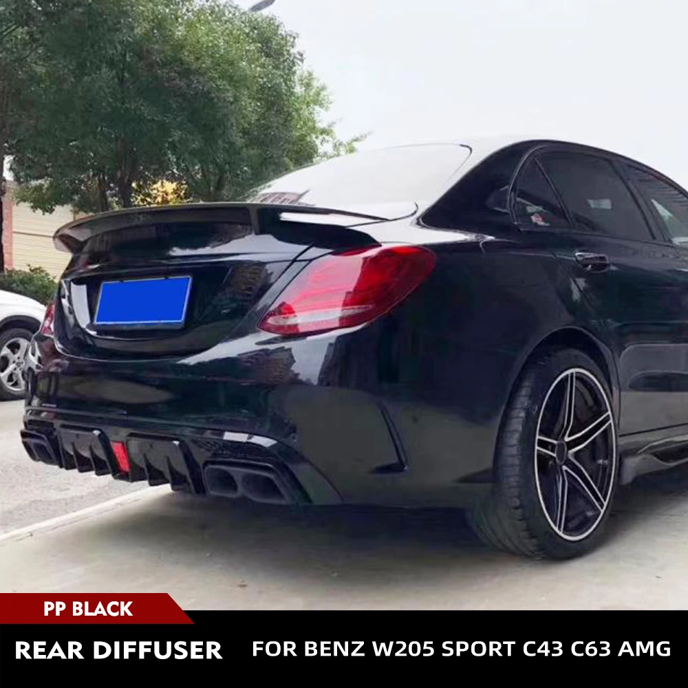 Car Rear Bumper PP Diffuser Lip Spoiler Exhaust Tips for Mercedes-Benz C Class W205 Sport C200 C250 C300 C350 C400 C43 C63 AMG
Car Rear Bumper PP Diffuser Lip Spoiler Exhaust Tips for Mercedes-Benz C Class W205 Sport C200 C250 C300 C350 C400 C43 C63 AMG