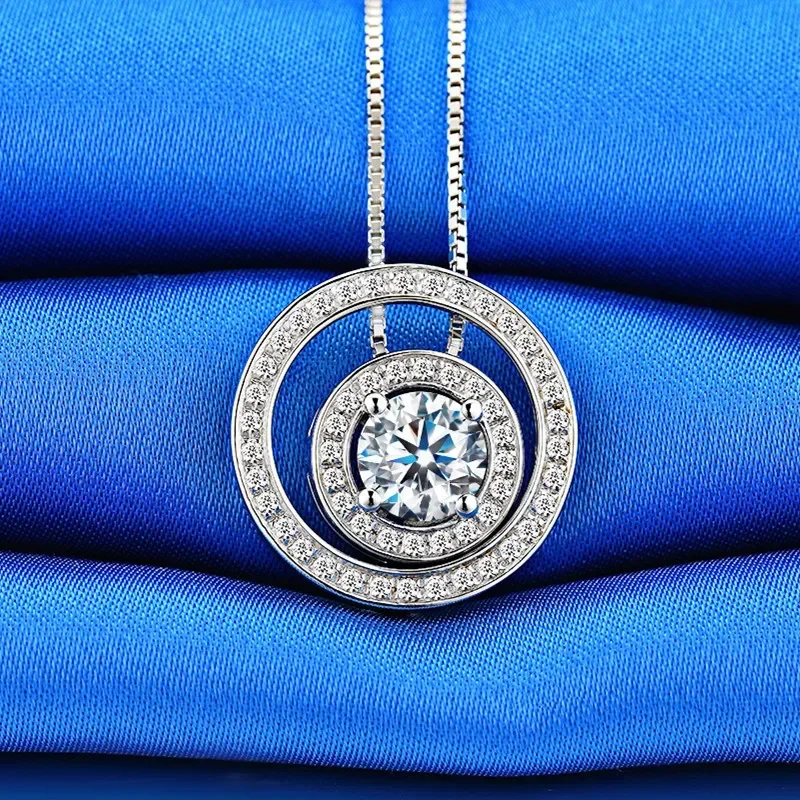 Solid 14K White Gold AU585 Platinum PT950 Pendant Necklace Double Loop One Carat Fashion Trend Jewelry Necklace
Solid 14K White Gold AU585 Platinum PT950 Pendant Necklace Double Loop One Carat Fashion Trend Jewelry Necklace