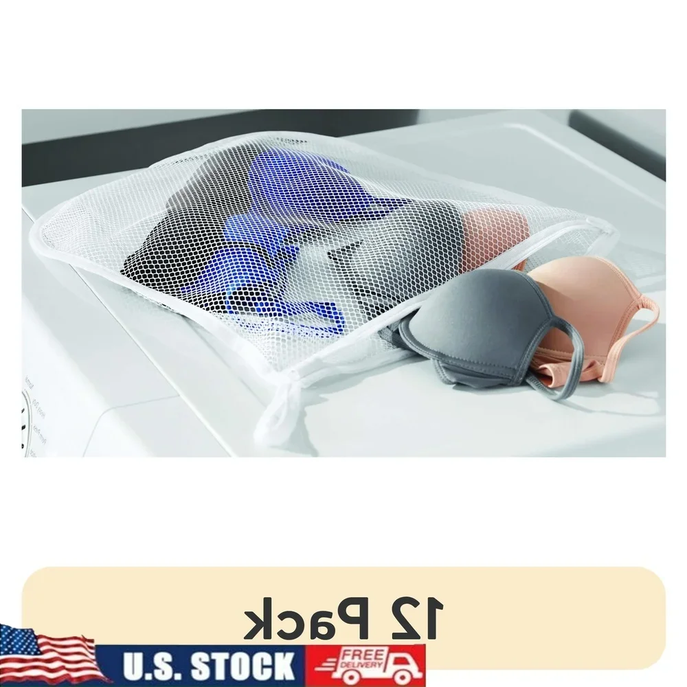 12 Pack White Mesh Wash Bag with Zipper Closure Delicates Lingerie Socks Garments Laundry Protector Soft Durable Non Abrasive
12 Pack White Mesh Wash Bag with Zipper Closure Delicates Lingerie Socks Garments Laundry Protector Soft Durable Non Abrasive
