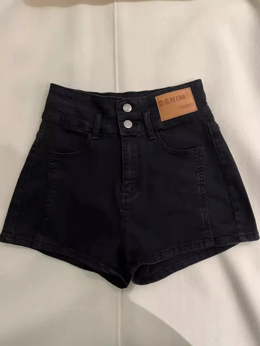 High Waist Bla Denim orts Women's plus Size Summer Double Button Slimming A-Line Straight Leg Hot Pants Casual Thin
High Waist Bla Denim orts Women's plus Size Summer Double Button Slimming A-Line Straight Leg Hot Pants Casual Thin