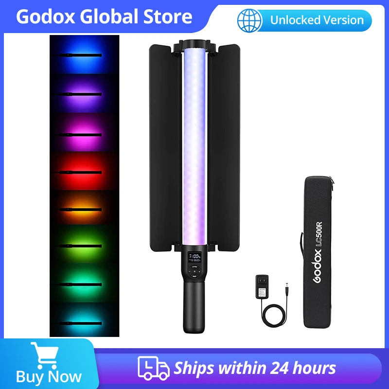 Godox LC500R 2500K-8500K Bi-Color Full Color RGB LED Light Stick Lighting Effects CRI 96 TLCI 98 with Barndoor
Godox LC500R 2500K-8500K Bi-Color Full Color RGB LED Light Stick Lighting Effects CRI 96 TLCI 98 with Barndoor