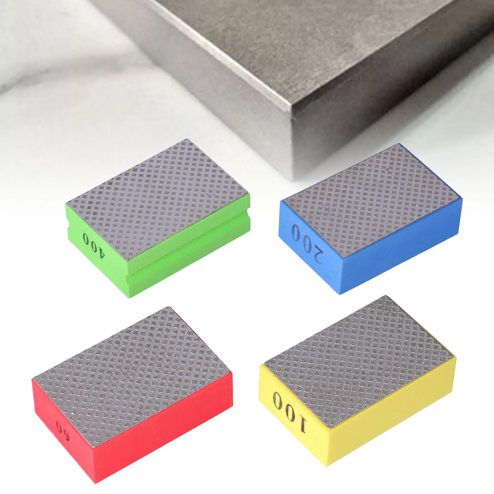 4Pcs Diamond Hand Polishing Pads for Tile Stone Trimming Deburring 60# 100# 200# 400# Grit Polishing Grinding Block Hand Tool
4Pcs Diamond Hand Polishing Pads for Tile Stone Trimming Deburring 60# 100# 200# 400# Grit Polishing Grinding Block Hand Tool
