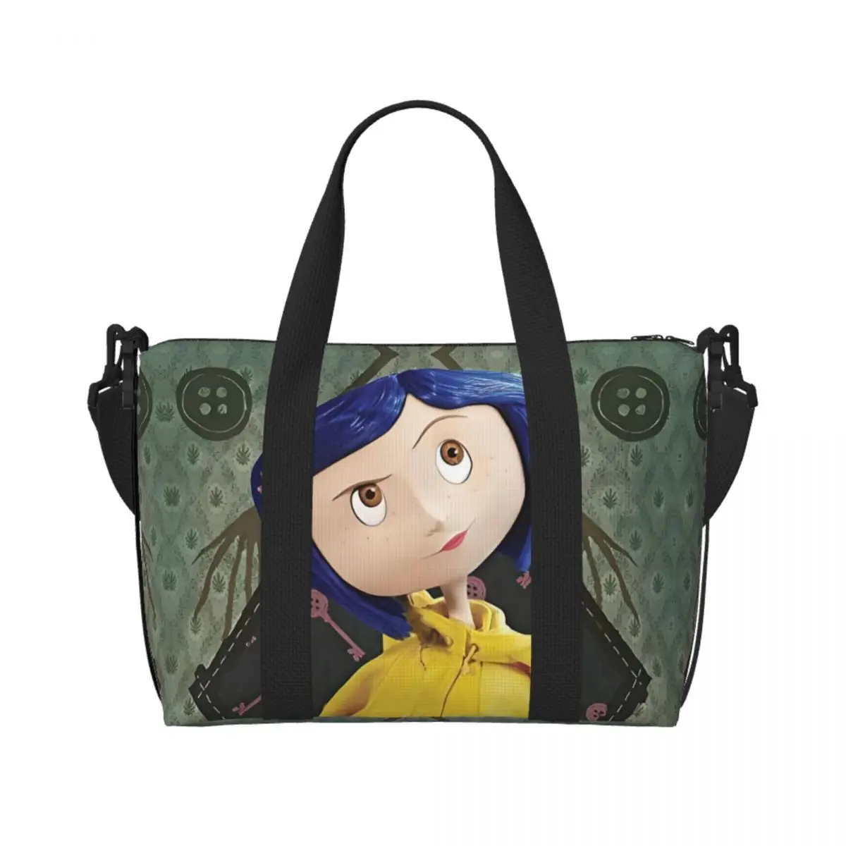 Custom Coraline Twitchy Witchy Girl Tote Bag Women Large Capacity Horror Scary Movie Gym Beach Shoulder Travel Bag 
Custom Coraline Twitchy Witchy Girl Tote Bag Women Large Capacity Horror Scary Movie Gym Beach Shoulder Travel Bag