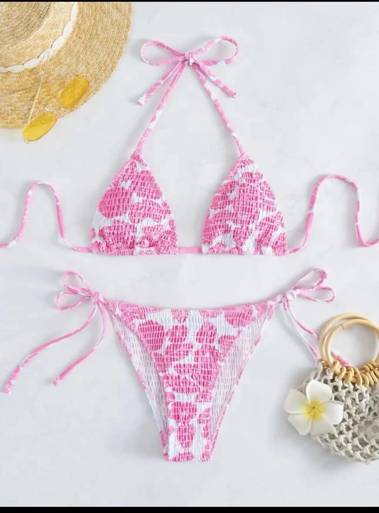 Smocked Halter Burkini Flower Bikinis & Beachwear Micro Swimwear Thongs Woman Bikini 2024 Women Beach Clothes Separate swimsuit
Smocked Halter Burkini Flower Bikinis & Beachwear Micro Swimwear Thongs Woman Bikini 2024 Women Beach Clothes Separate swimsuit