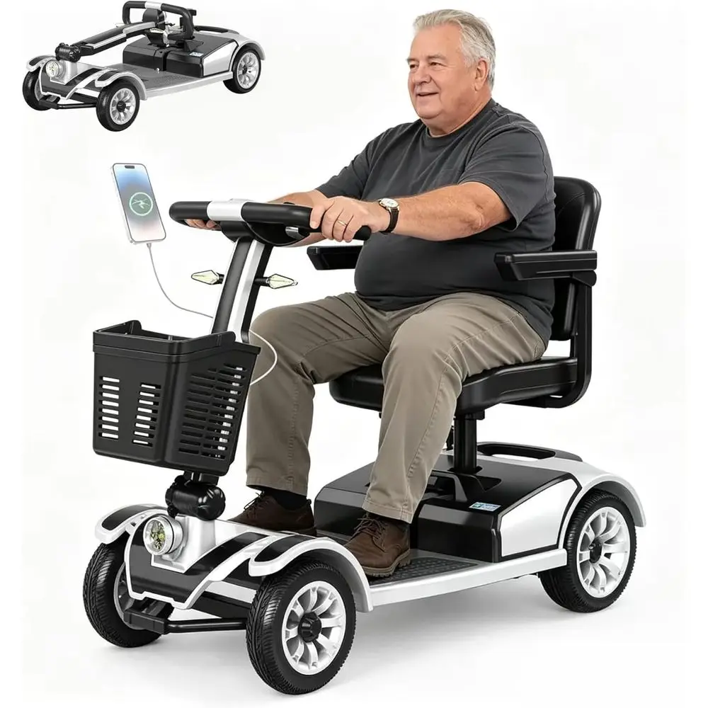 Durable Heavy-Duty 4-Wheel Electric Scooter, 418 lbs Capacity, 22 Mile Range, Easy to Operate
Durable Heavy-Duty 4-Wheel Electric Scooter, 418 lbs Capacity, 22 Mile Range, Easy to Operate