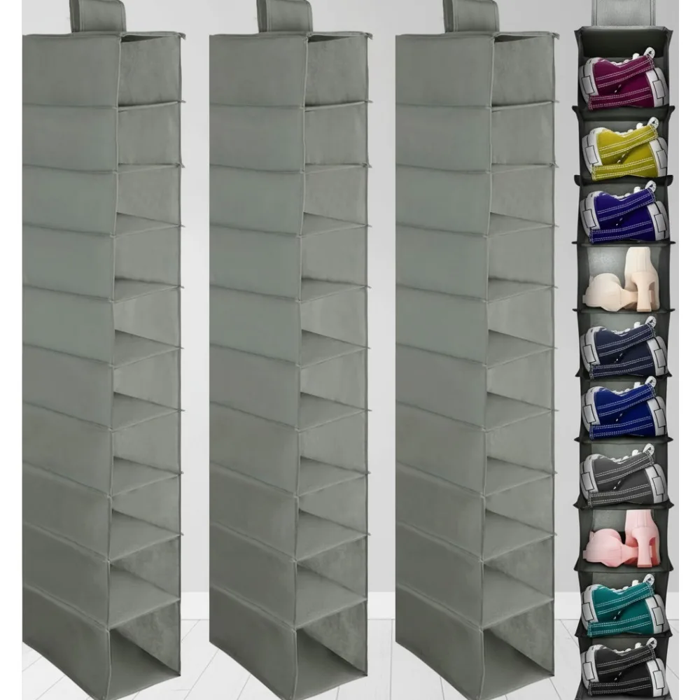 4 Pack Hanging Shoe Organizer 10 Shelf Storage Rack for Closet Space Saving Shoes Hats Purses
4 Pack Hanging Shoe Organizer 10 Shelf Storage Rack for Closet Space Saving Shoes Hats Purses