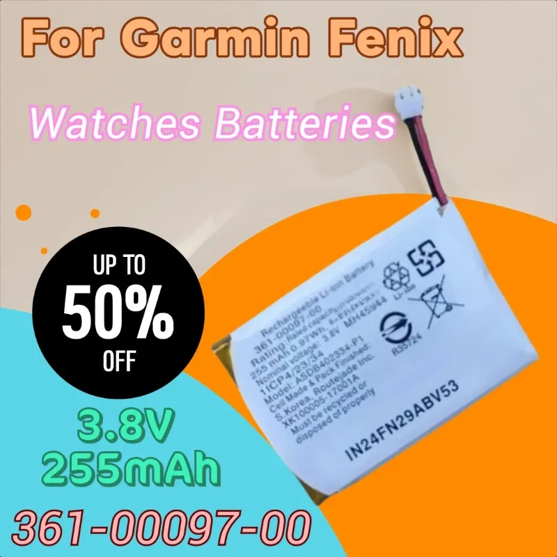 New 3.8V 255mAh Smartwatch Battery 361-00097-00 for Garmin Fenix 5 Approach S60 Forerunner 935 + Free Tools
New 3.8V 255mAh Smartwatch Battery 361-00097-00 for Garmin Fenix 5 Approach S60 Forerunner 935 + Free Tools