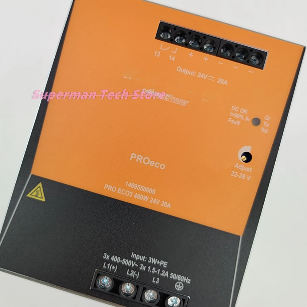 1469550000 PRO ECO3 480W 24V 20A DIN-Rail Power Supply 3-Phase Rail Power
1469550000 PRO ECO3 480W 24V 20A DIN-Rail Power Supply 3-Phase Rail Power