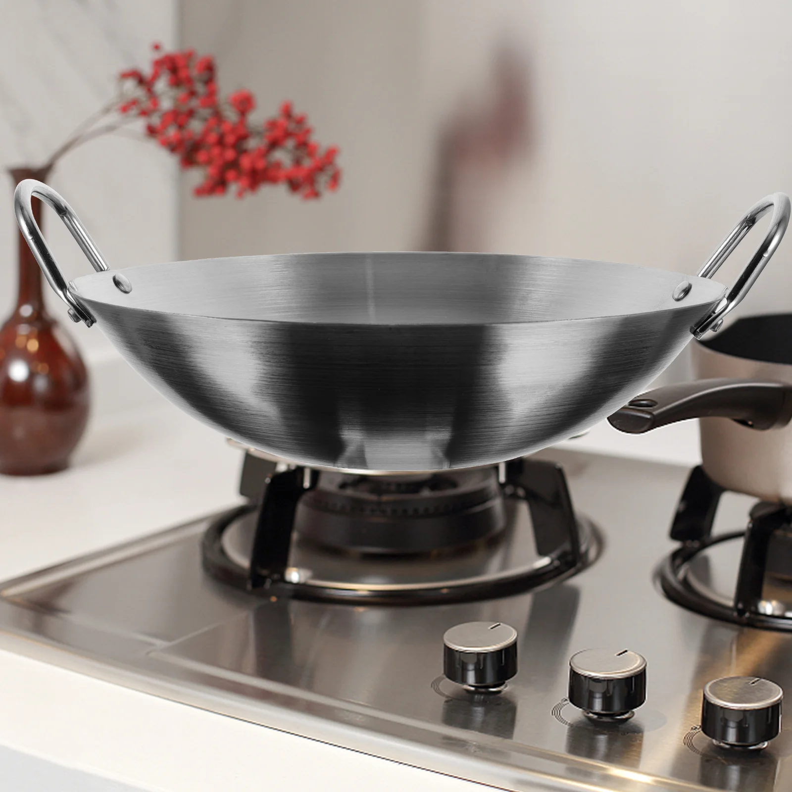 Fryer Stainless Steel Wok Skillet Kitchen Round Bottom Pan Cookware Frying Child Cooking Pot
Fryer Stainless Steel Wok Skillet Kitchen Round Bottom Pan Cookware Frying Child Cooking Pot