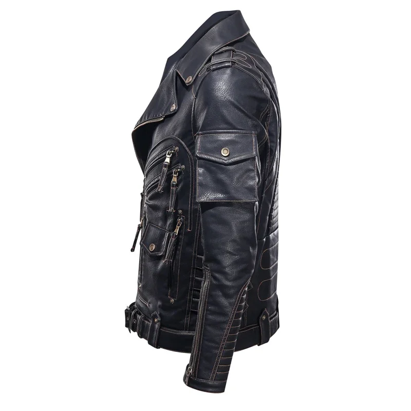 Winter Clothing Winter Mens Leather Jacket Cool Zipper Pockets Leather Leather Jacket Men Fashion Motorcycle PU Brand Coats
Winter Clothing Winter Mens Leather Jacket Cool Zipper Pockets Leather Leather Jacket Men Fashion Motorcycle PU Brand Coats