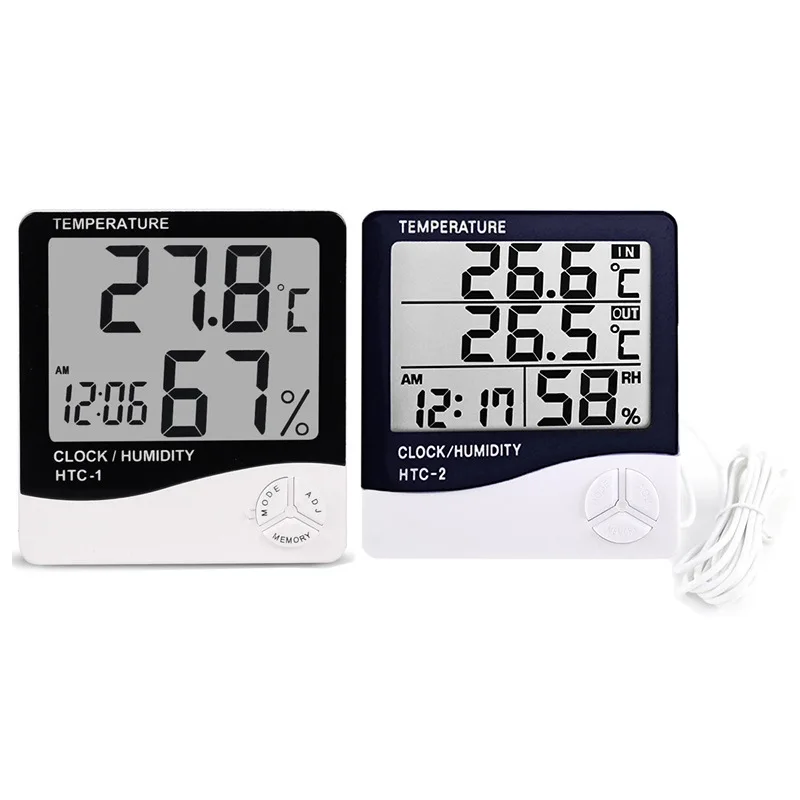 LCD Electronic Digital Temperature Humidity Meter Thermometer Hygrometer Indoor Outdoor Weather Station Clock HTC-1 HTC-2
LCD Electronic Digital Temperature Humidity Meter Thermometer Hygrometer Indoor Outdoor Weather Station Clock HTC-1 HTC-2