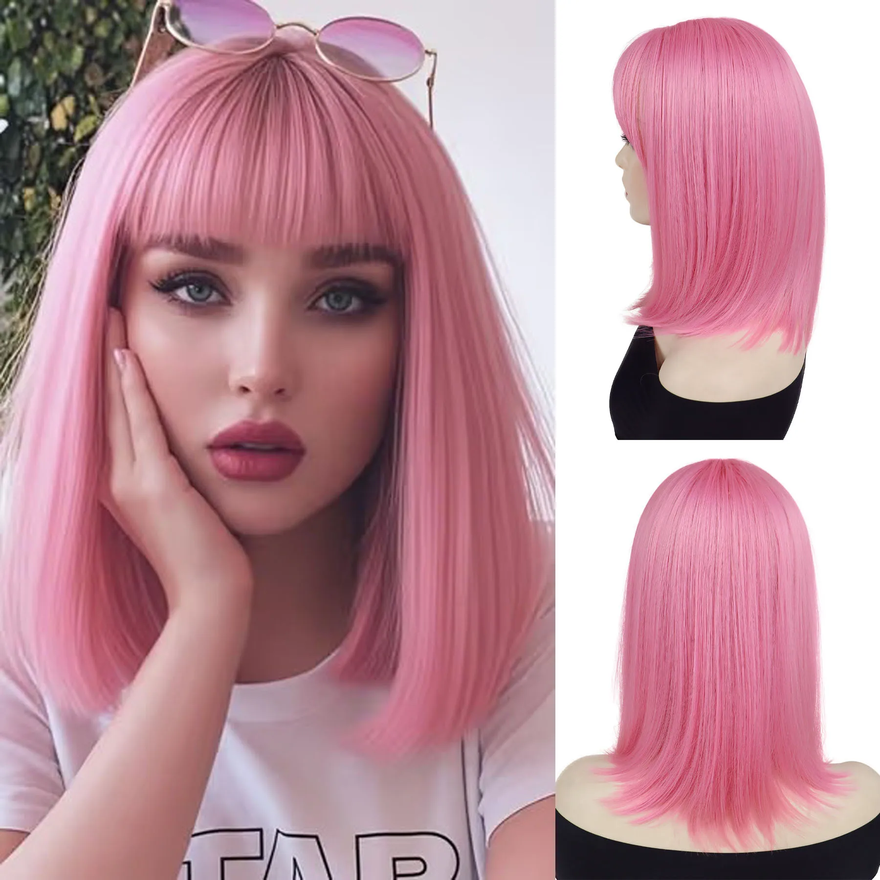 Pink Wig Synthetic Hair Medium Length Straight Wigs for Women Lady Girl Heat Resistant Daily Party Cosplay Costume Halloween
Pink Wig Synthetic Hair Medium Length Straight Wigs for Women Lady Girl Heat Resistant Daily Party Cosplay Costume Halloween
