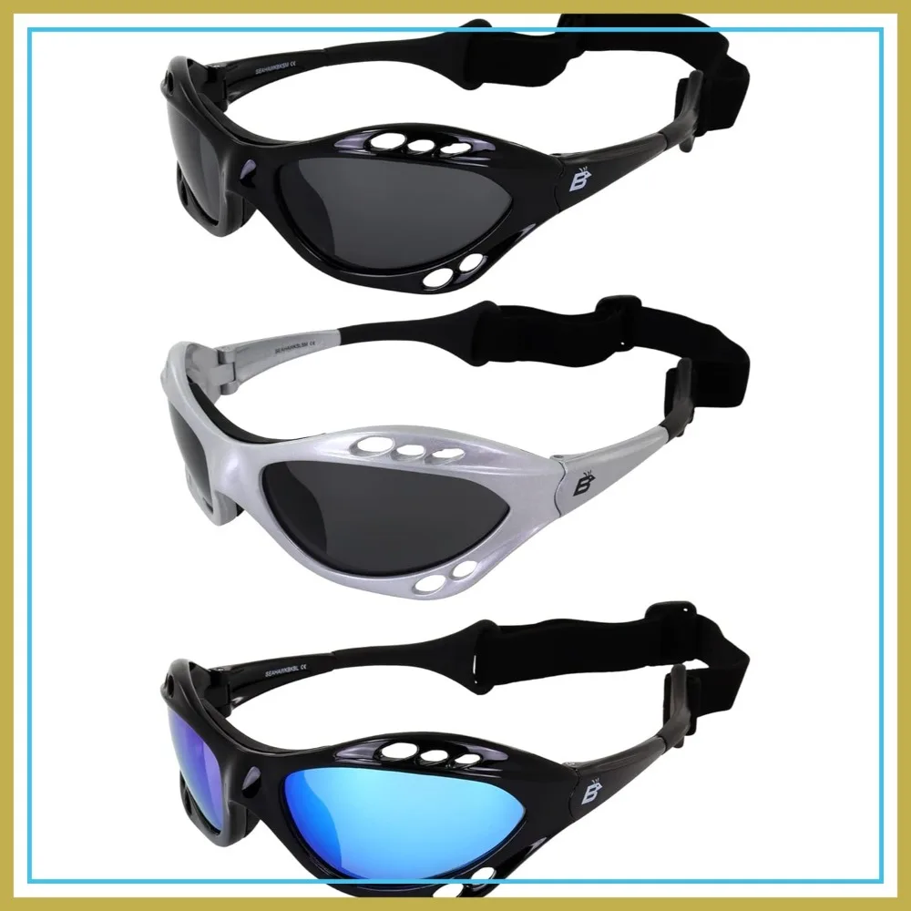 Polarized Sunglasses for Watersports 3 Pairs Black & Silver Frames with Smoke Lenses Black Frame with Blue Lens
Polarized Sunglasses for Watersports 3 Pairs Black & Silver Frames with Smoke Lenses Black Frame with Blue Lens