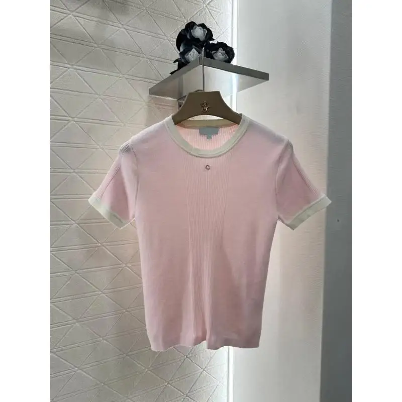 2025 Fashion Spring And Summer New Popular Style Chest Contrast Color Elastic Slim Knitted Short Sleeve Cotton Top
2025 Fashion Spring And Summer New Popular Style Chest Contrast Color Elastic Slim Knitted Short Sleeve Cotton Top