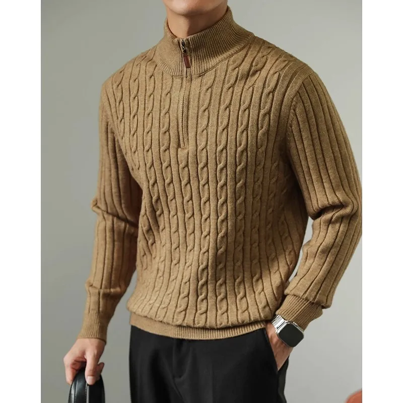 Men Winter High Quality Thick Warm Knitted Sweater Men Business Casual Jacquard Half Zip Pullover Sweatshirt Men Fashion Clothes
Men Winter High Quality Thick Warm Knitted Sweater Men Business Casual Jacquard Half Zip Pullover Sweatshirt Men Fashion Clothes