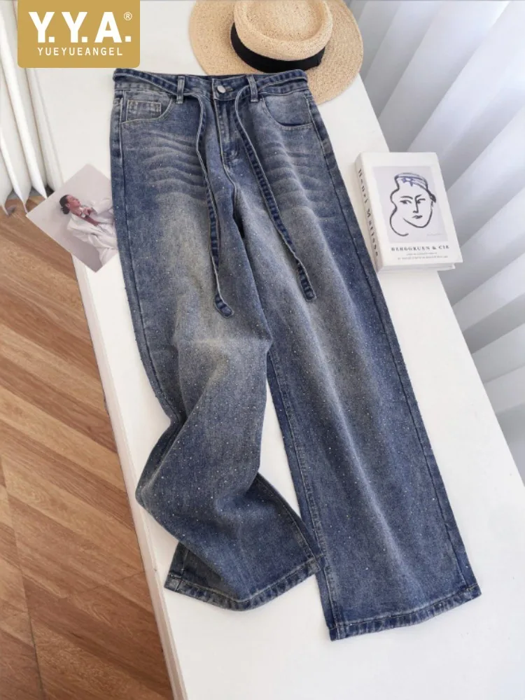 Women Shiny Diamond Streetwear Blue Jeans Fashion High Waist Wide Leg Loose Denim Trousers Casual Straight Full Length Pant
Women Shiny Diamond Streetwear Blue Jeans Fashion High Waist Wide Leg Loose Denim Trousers Casual Straight Full Length Pant