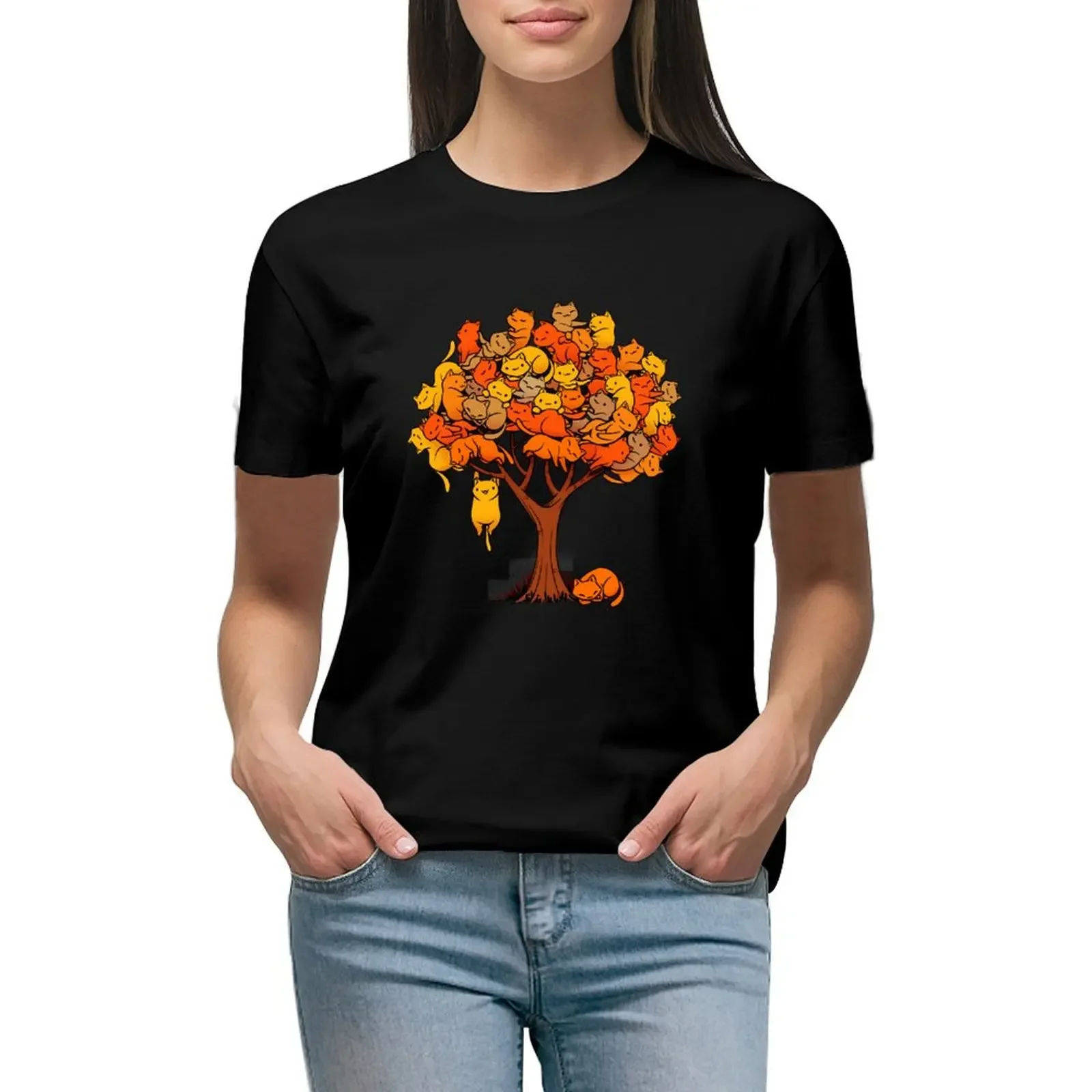 Cat Tree T-Shirt animal print Aesthetic clothing funny customizeds Women's tops
Cat Tree T-Shirt animal print Aesthetic clothing funny customizeds Women's tops