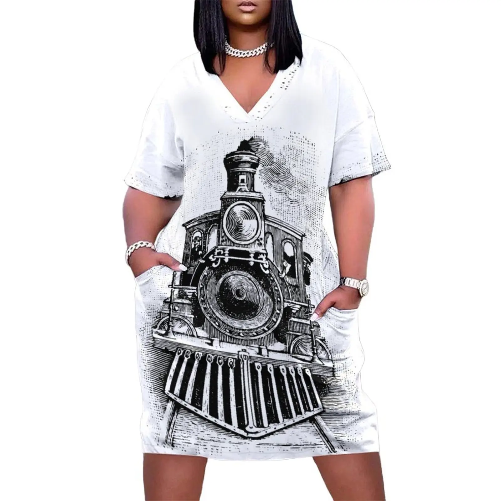 Vintage Locomotive Train - Front Facing Loose Pocket Dress Casual dresses elegant guest wedding dress prom dress
Vintage Locomotive Train - Front Facing Loose Pocket Dress Casual dresses elegant guest wedding dress prom dress
