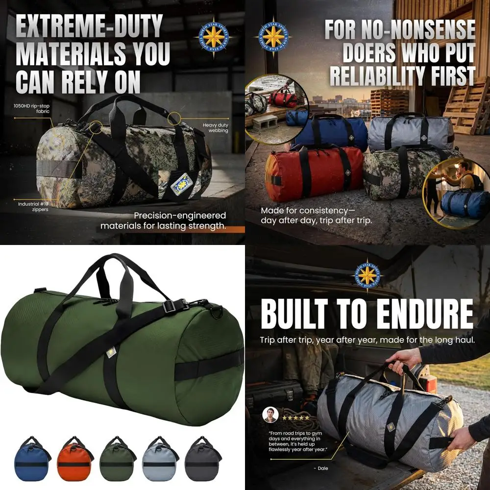 Большая сумка-дафл из рипстоп-ткани - прочная, устойчивая к разрывам, водонепроницаемая, компактная для путешествий (14 x 30, 75 л, зеленая)
Большая сумка-дафл из рипстоп-ткани - прочная, устойчивая к разрывам, водонепроницаемая, компактная для путешествий (14 x 30, 75 л, зеленая)