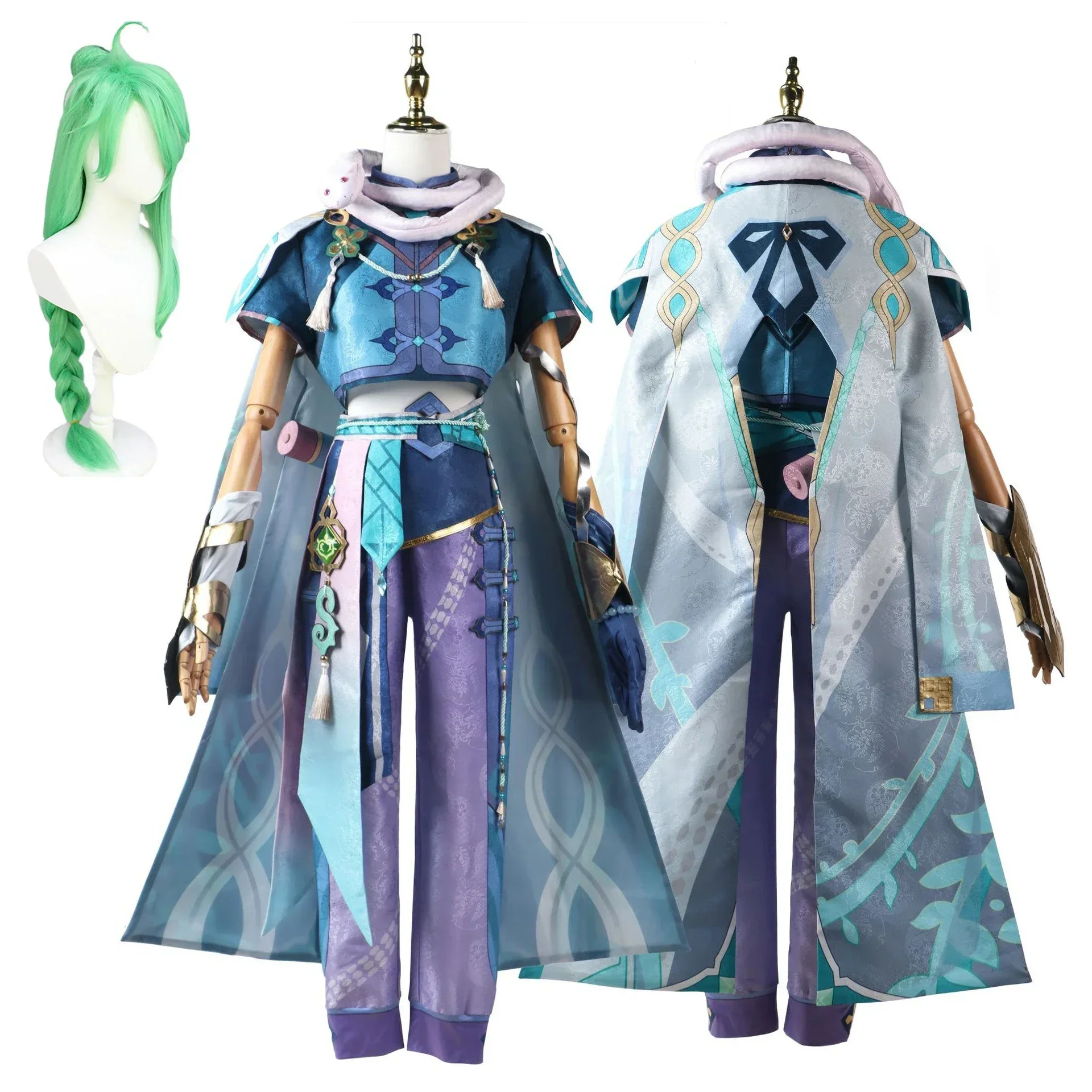 Game Impact Baizhu Cosplay Costume Green Wig Snake Epaulette Full Set Cos Halloween Costumes for Adult Men Suit Outfit
Game Impact Baizhu Cosplay Costume Green Wig Snake Epaulette Full Set Cos Halloween Costumes for Adult Men Suit Outfit