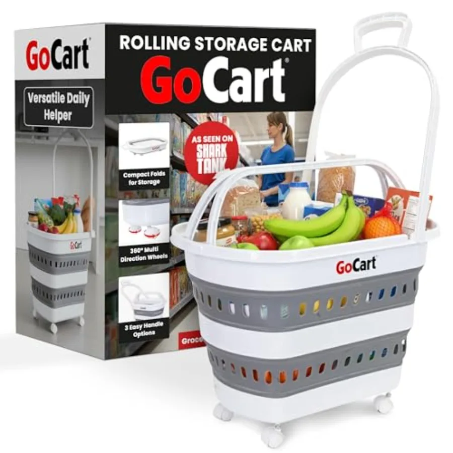 Складная тележка для покупок Gocart с колесами - Складная тележка для продуктов с ручками для удобного хранения - Как показано в шоу Shark Tank - Po
Складная тележка для покупок Gocart с колесами - Складная тележка для продуктов с ручками для удобного хранения - Как показано в шоу Shark Tank - Po
