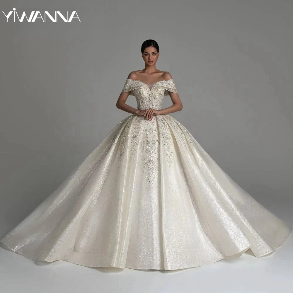 Graceful V-neck Off The Shoulder Wedding Dress Embroidery Beads Bride Robe Luxury Organza Ball Gown Bridal Gown Robe De Mariée
Graceful V-neck Off The Shoulder Wedding Dress Embroidery Beads Bride Robe Luxury Organza Ball Gown Bridal Gown Robe De Mariée