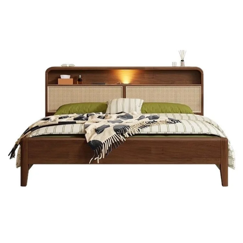 Nordic solid wood with night light Modern simple 1.2m with drawer braided rattan bed 1.8m Double bed High box storage
Nordic solid wood with night light Modern simple 1.2m with drawer braided rattan bed 1.8m Double bed High box storage