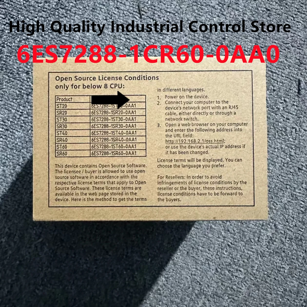 PLC , 6ES7288-1CR60-0AA0,6ES7288-1CR60-0AA1,Contact customer service to place an order
PLC , 6ES7288-1CR60-0AA0,6ES7288-1CR60-0AA1,Contact customer service to place an order