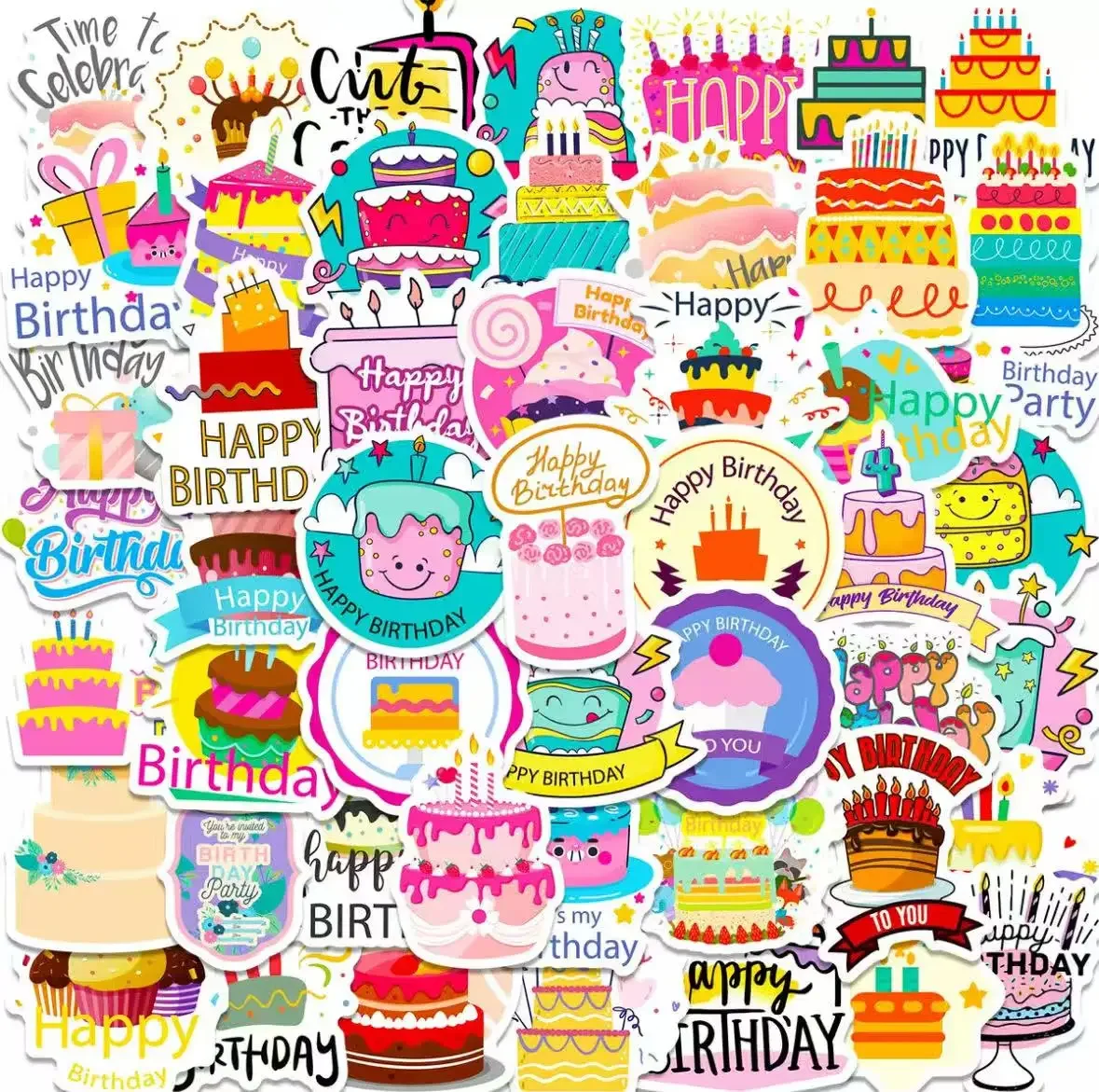 50 birthday cake stickers, birthday blessing graffiti stickers, DIY happy birthday stickers
50 birthday cake stickers, birthday blessing graffiti stickers, DIY happy birthday stickers