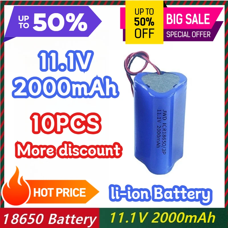 10PCS New 11.1V 2000mAh 18650 Lithium Battery Pack Large Capacity Fascia Emergency Light Lithium Battery
10PCS New 11.1V 2000mAh 18650 Lithium Battery Pack Large Capacity Fascia Emergency Light Lithium Battery