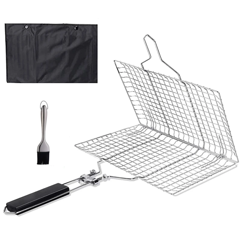 Barbecue Grilling Basket, Portable Stainless Steel Grill Basket Folding BBQ Grill Net BBQ Accessories With Wooden Handle
Barbecue Grilling Basket, Portable Stainless Steel Grill Basket Folding BBQ Grill Net BBQ Accessories With Wooden Handle