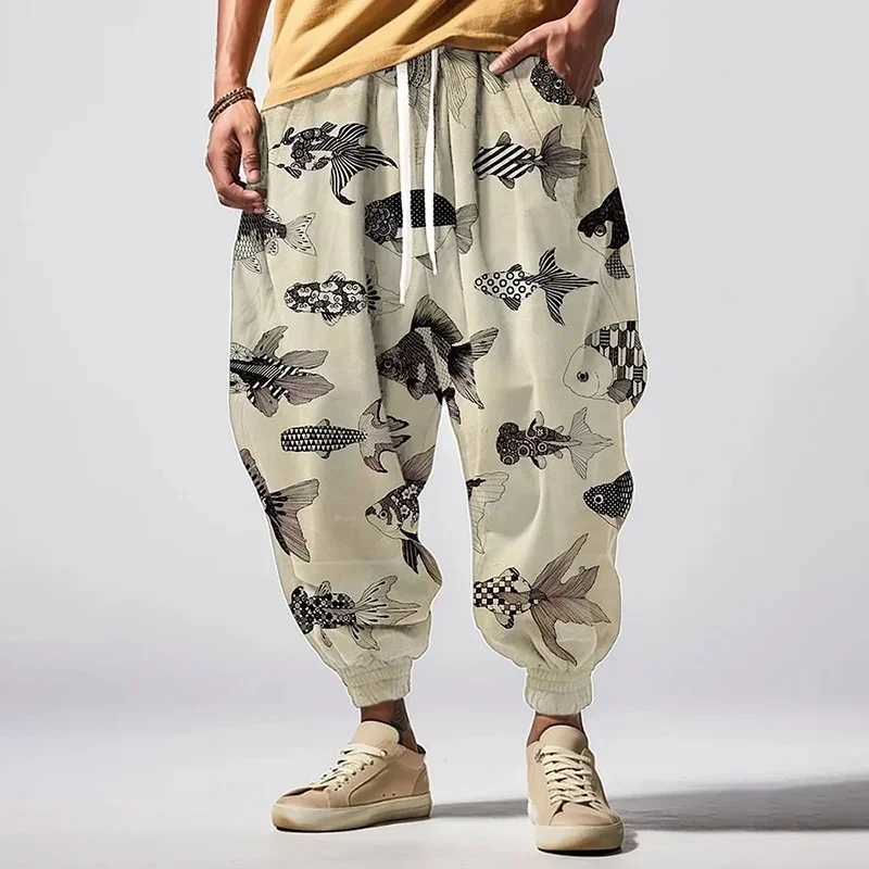 Мужские праздничные шикарные модные спортивные брюки-шаровары, винтажные повседневные свободные спортивные штаны с принтом рыбы в японском стиле и завязками на талии 2025
Мужские праздничные шикарные модные спортивные брюки-шаровары, винтажные повседневные свободные спортивные штаны с принтом рыбы в японском стиле и завязками на талии 2025