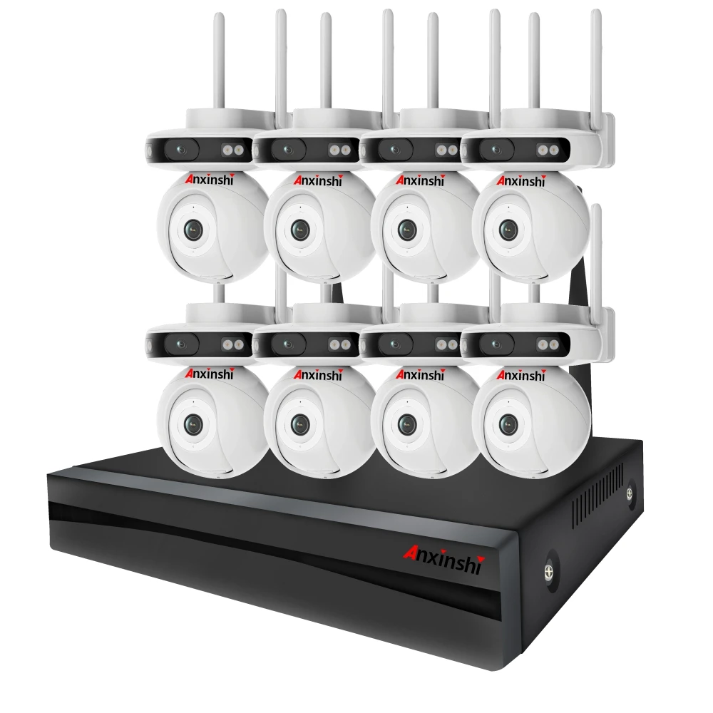 8CH Factory Price Smart WiFi Solar PTZ Camera Kit With Red Blue Light Black/White Dome Night Vision NVR Data Storage
8CH Factory Price Smart WiFi Solar PTZ Camera Kit With Red Blue Light Black/White Dome Night Vision NVR Data Storage