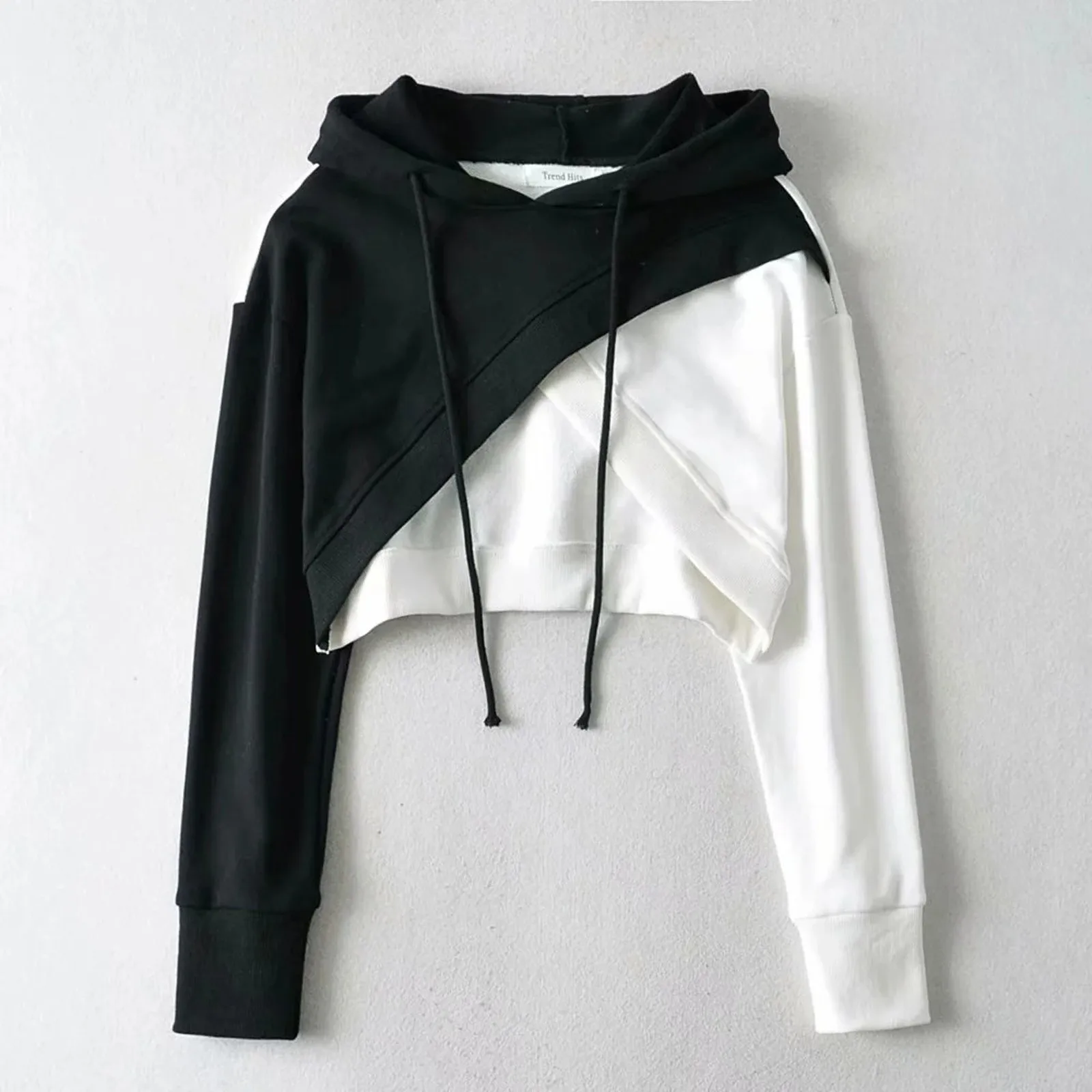 Crop Hoodie For Women Short Sweatshirt Y2k Casual Long Sleeve Contrasting Color Hooded Loose Irregular Tops Sweatshirt Sportwear
Crop Hoodie For Women Short Sweatshirt Y2k Casual Long Sleeve Contrasting Color Hooded Loose Irregular Tops Sweatshirt Sportwear