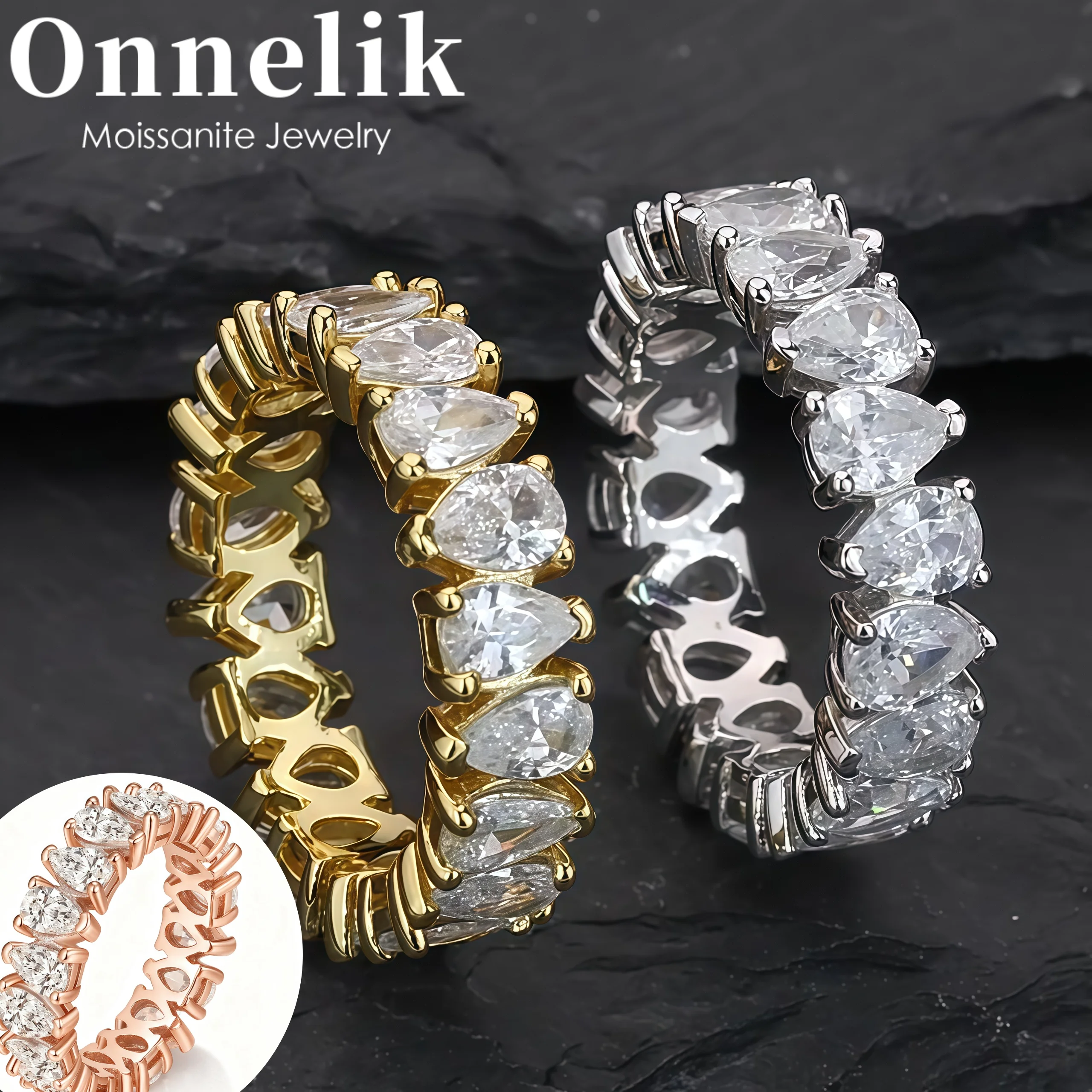 Onnelik S925 Sterling Silver Classic Luxury Waterdrop Moissanite Ring with D Color for Women Wedding Anniversary Elegant Jewelry
Onnelik S925 Sterling Silver Classic Luxury Waterdrop Moissanite Ring with D Color for Women Wedding Anniversary Elegant Jewelry