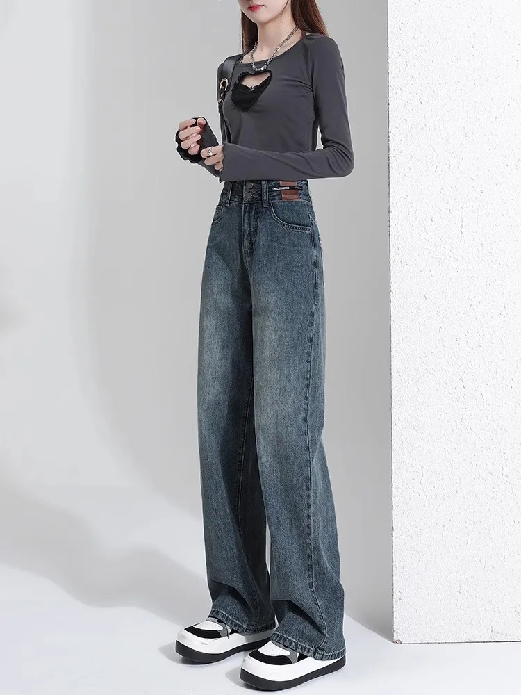 Retro Straight Leg High Waist Wide Leg Jeans Women's Spring Summer Trendy Loose Fit Denim Pants Casual Cotton Blend Jeans
Retro Straight Leg High Waist Wide Leg Jeans Women's Spring Summer Trendy Loose Fit Denim Pants Casual Cotton Blend Jeans