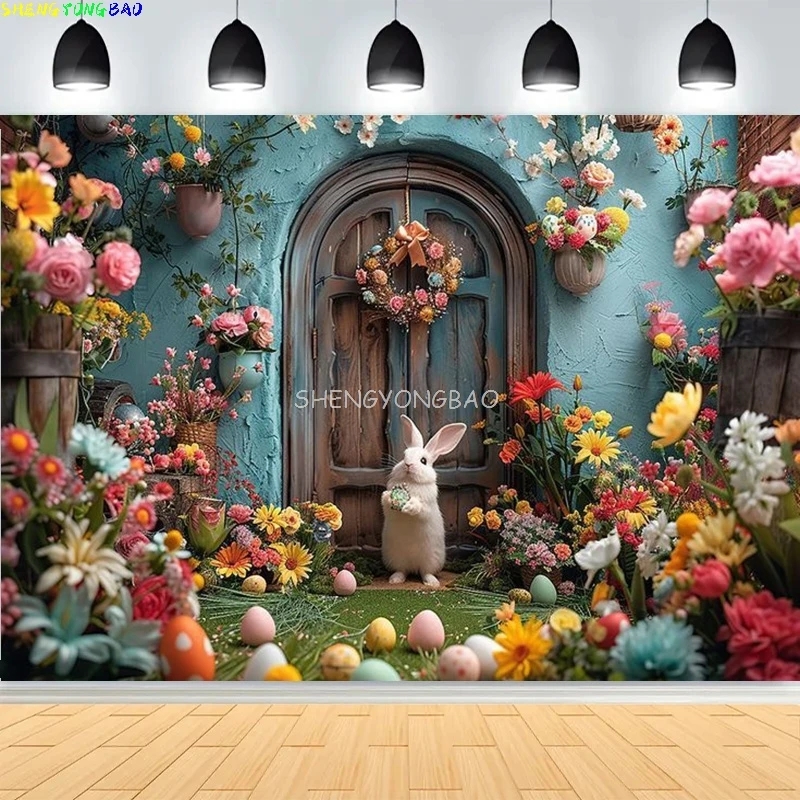 Colorful Easter Day Floral Photography Backdrop Doorway Eggs Bunny Pastel Whimsical Spring Garden Birthday Party Background HF24
Colorful Easter Day Floral Photography Backdrop Doorway Eggs Bunny Pastel Whimsical Spring Garden Birthday Party Background HF24