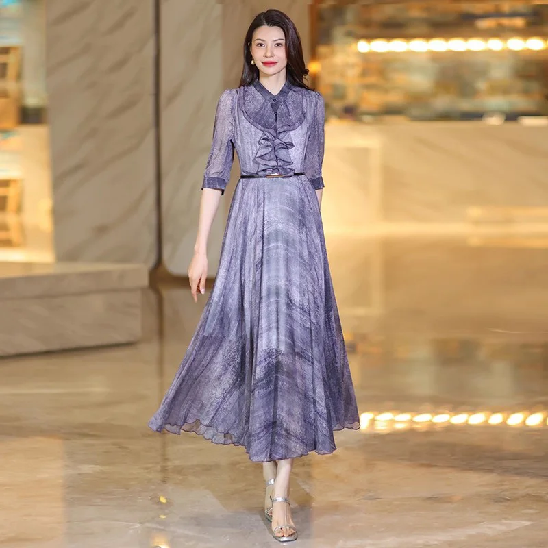 New Women Elegant Long Dress Summer Fashion O-Neck Half Sleeve Ruffles Design Slim Waist Dress Casual Beautiful Dress Female
New Women Elegant Long Dress Summer Fashion O-Neck Half Sleeve Ruffles Design Slim Waist Dress Casual Beautiful Dress Female