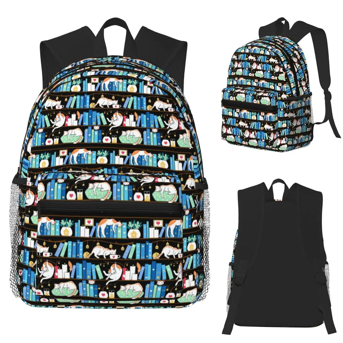 Library Cats - Turquoise Morning Student Backpack School Bag Hiking Travel Daypack for Boys Girls Fashion Bookbag Shoulder Bags
Library Cats - Turquoise Morning Student Backpack School Bag Hiking Travel Daypack for Boys Girls Fashion Bookbag Shoulder Bags