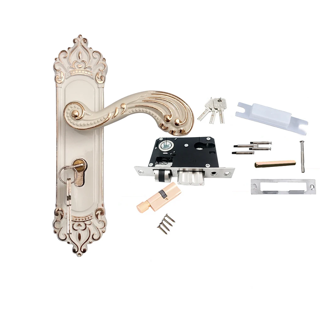 European Style Bedroom Handle Lock Door Lock Key Kit Combination Aluminum Alloy Retro Lock Family Room Door Hardware Accessories
European Style Bedroom Handle Lock Door Lock Key Kit Combination Aluminum Alloy Retro Lock Family Room Door Hardware Accessories