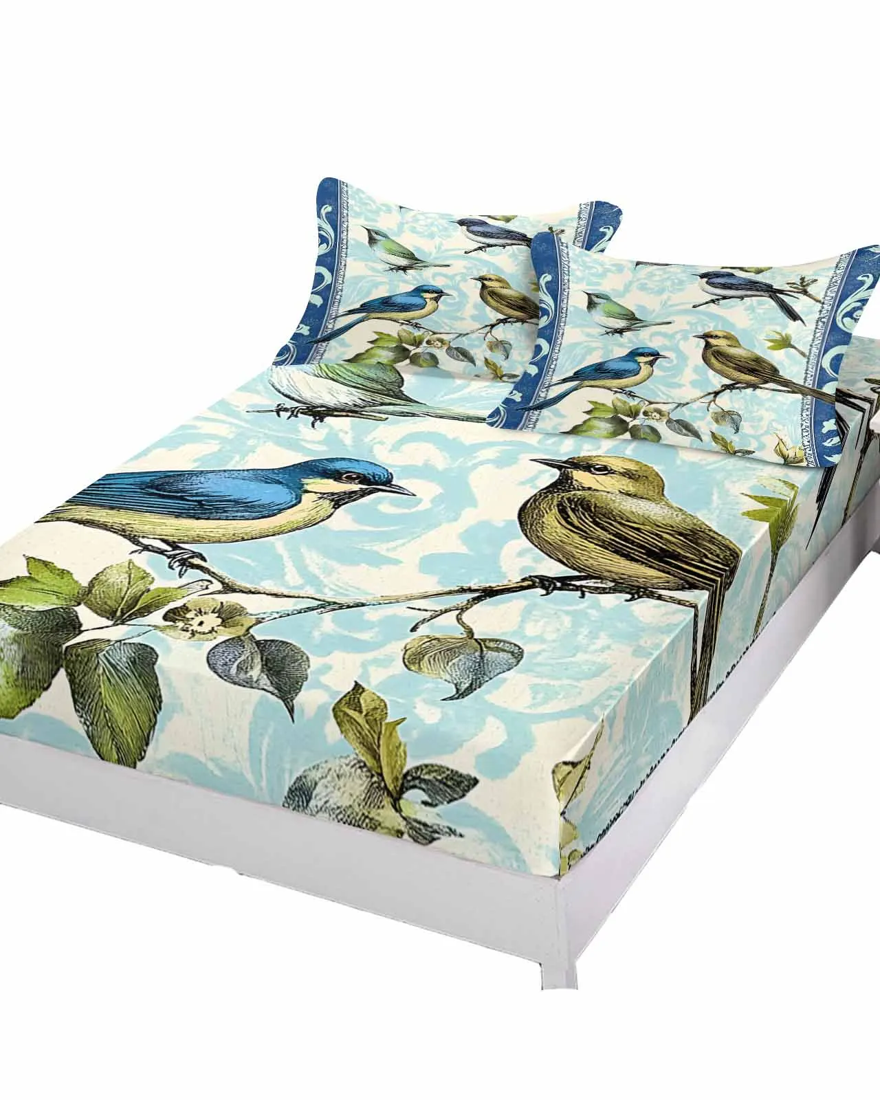 Vintage Bird Leaf Branch Bed Mattress Fitted sheet Elastic Rubber Band Non-slip Bed Sheet Pillowcase Set
Vintage Bird Leaf Branch Bed Mattress Fitted sheet Elastic Rubber Band Non-slip Bed Sheet Pillowcase Set