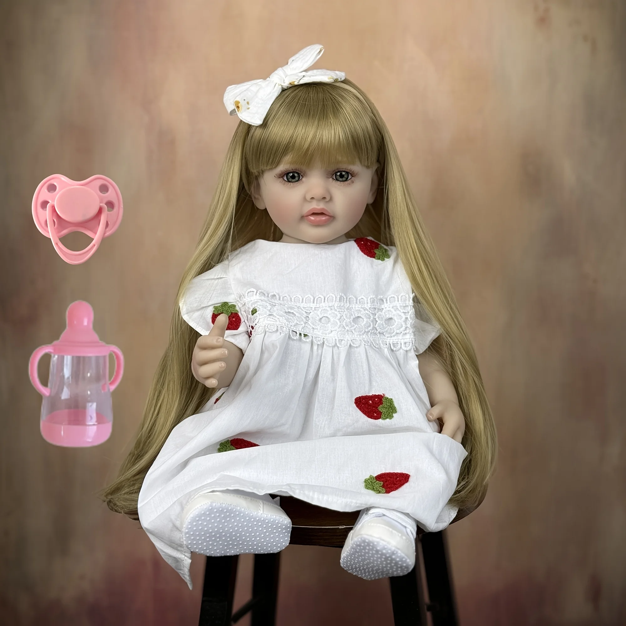 BZDOLL 55cm Full Vinyl Body Reborn Baby Beautiful Doll 22inch Lifelike Long Hair Princess Toddler Baby Art Collection Toy
BZDOLL 55cm Full Vinyl Body Reborn Baby Beautiful Doll 22inch Lifelike Long Hair Princess Toddler Baby Art Collection Toy