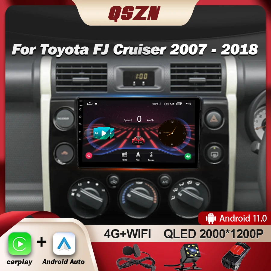 Автомобильный радиоприемник QSZN Android 13 для Toyota FJ Cruiser J15 2007-2018, стерео, мультимедийный видеоплеер, навигация GPS, беспроводной DVD-плеер для Carplay
Автомобильный радиоприемник QSZN Android 13 для Toyota FJ Cruiser J15 2007-2018, стерео, мультимедийный видеоплеер, навигация GPS, беспроводной DVD-плеер для Carplay