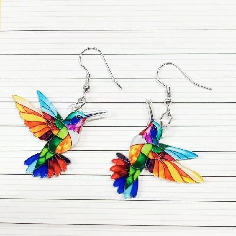 Sweet European Style Fashionable Colorful Metal Earrings for Women with Acrylic Bird Pendant Daily Accessory Jewelry
Sweet European Style Fashionable Colorful Metal Earrings for Women with Acrylic Bird Pendant Daily Accessory Jewelry