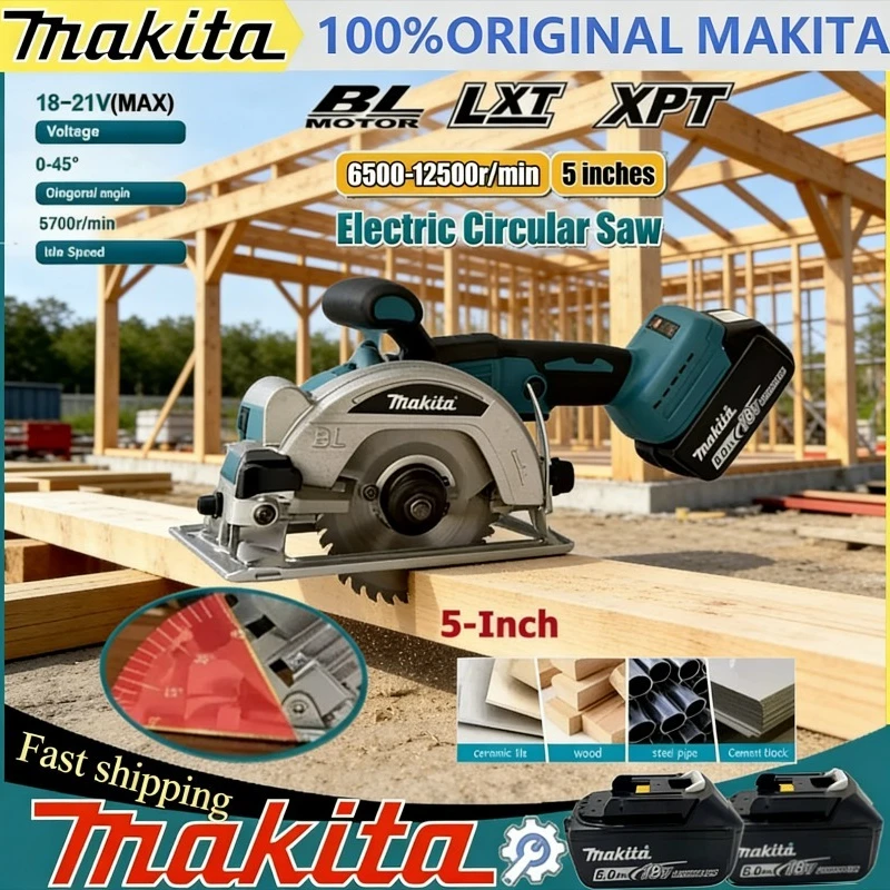 Makita 18V Brushless 5 Inch Cordless Circular Saw Handheld Multifunctional Power Tool for Wood & Metal Cutting Professional
Makita 18V Brushless 5 Inch Cordless Circular Saw Handheld Multifunctional Power Tool for Wood & Metal Cutting Professional