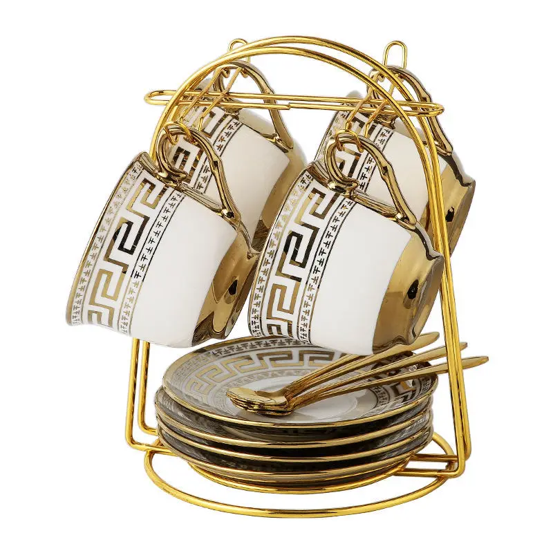 Bone China Coffee Cup Set, 4-Piece Set with Gold Trim, Afternoon Tea Cup and Saucer, European-Style Ceramic Mug, Restaurant Cup
Bone China Coffee Cup Set, 4-Piece Set with Gold Trim, Afternoon Tea Cup and Saucer, European-Style Ceramic Mug, Restaurant Cup