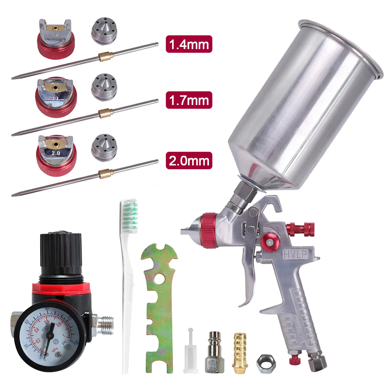 Professional HVLP Air Spray Gun Paint Sprayer 1000ML Gravity Feed Airbrush Kit For Car Furniture Painting - Red H827
Professional HVLP Air Spray Gun Paint Sprayer 1000ML Gravity Feed Airbrush Kit For Car Furniture Painting - Red H827