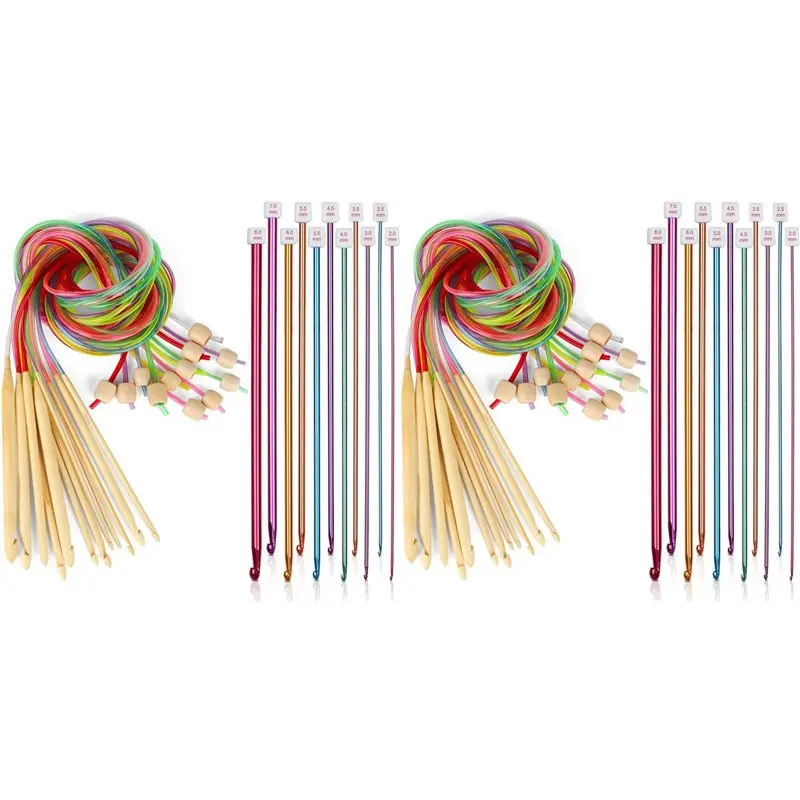ABLN-46 Pcs Tunisian Crochet Hooks Set, 22Pcs Aluminum Long Crochet Hooks 2.0-8.0 Mm And 24 Pcs Bamboo Tunisian Crochet Hooks
ABLN-46 Pcs Tunisian Crochet Hooks Set, 22Pcs Aluminum Long Crochet Hooks 2.0-8.0 Mm And 24 Pcs Bamboo Tunisian Crochet Hooks