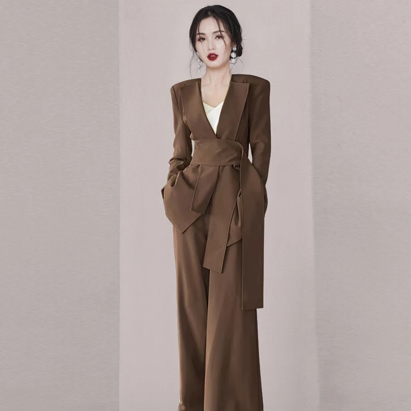 Caramel Color Women's Suit Set 2023 New Autumn Winter Outerwear Wide Leg Pants Commute Salt Series High-End Feeling Two-Piece...
Caramel Color Women's Suit Set 2023 New Autumn Winter Outerwear Wide Leg Pants Commute Salt Series High-End Feeling Two-Piece...