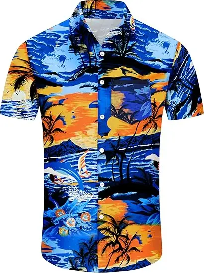 Relaxed Fit Hawaiian Aloha Shirt - Soft Casual Button Down Short Sleeve Beach Dress Shirt for Men - Perfect for Summer Vacation,
Relaxed Fit Hawaiian Aloha Shirt - Soft Casual Button Down Short Sleeve Beach Dress Shirt for Men - Perfect for Summer Vacation,